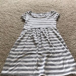 Grey and white striped dress